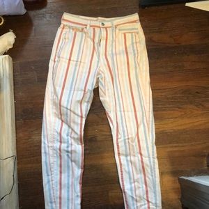 White Striped Jeans